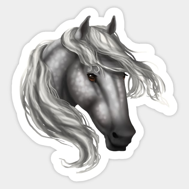 Horse Head - Dapple Brown Eyes Sticker by FalconArt